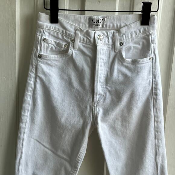 AGOLDE Nico High Rise White Slim Leg Jeans - Picture 4 of 9